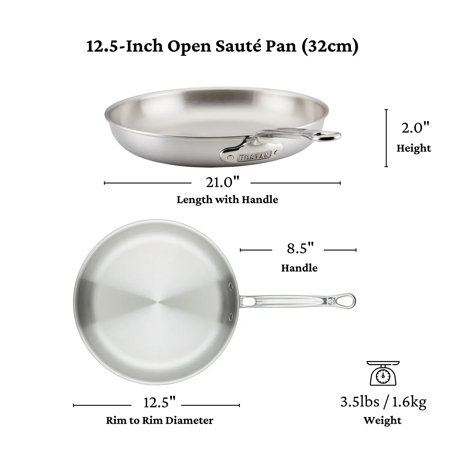 Commercial Clad Stainless Steel Skillets Small (8.5-Inch) 31026