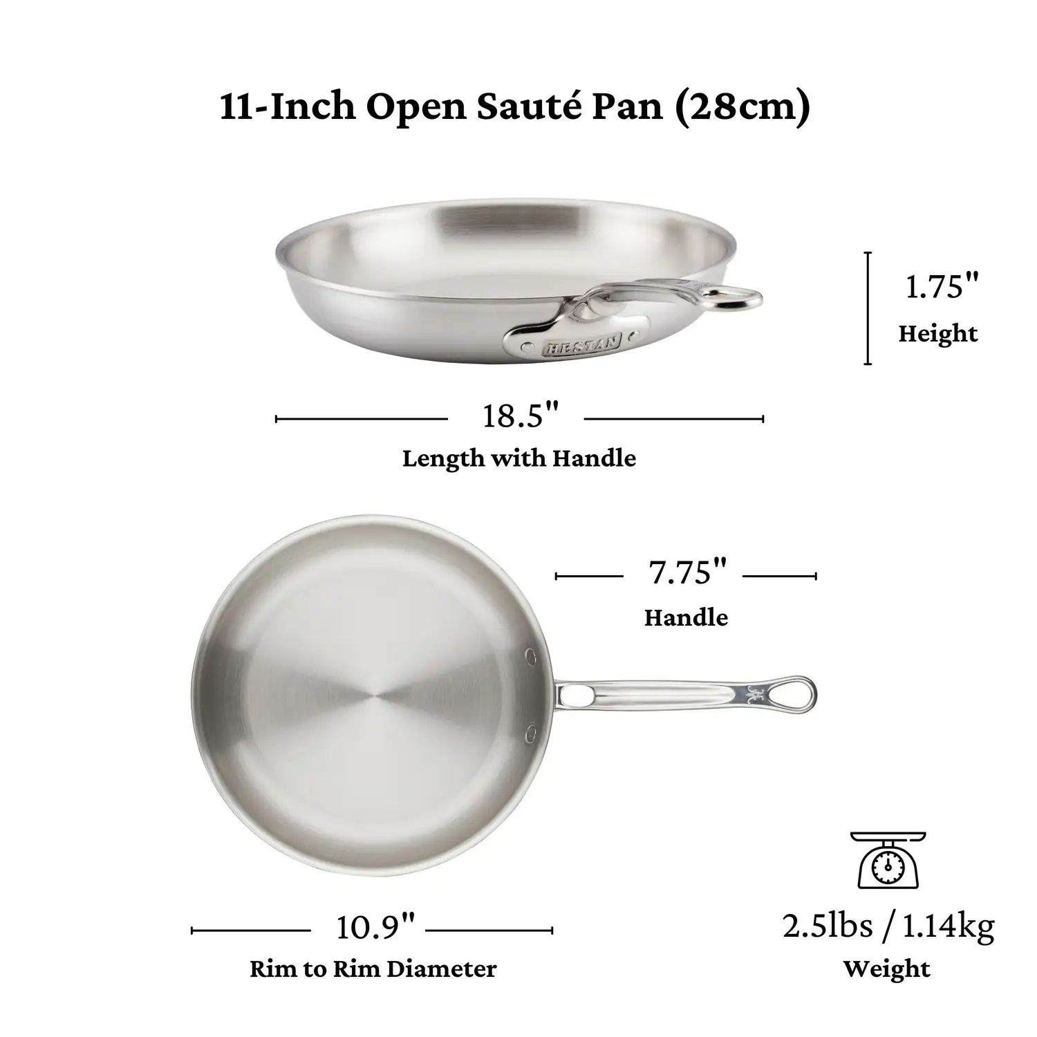 Commercial Clad Stainless Steel Skillets Small (8.5-Inch) 31026