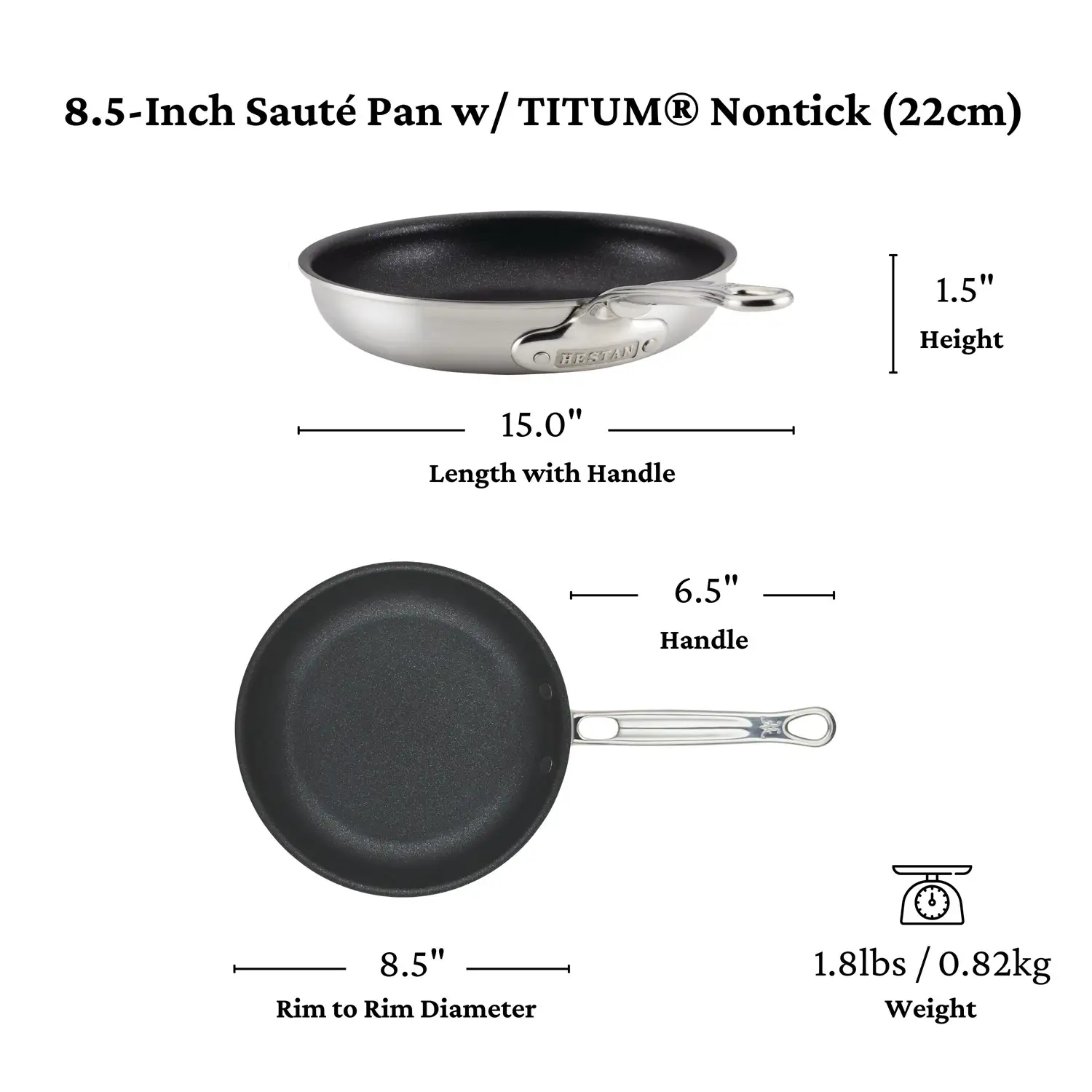 Commercial Clad Stainless Steel TITUMĀ® Nonstick Skillets Small (8.5-Inch) 31027