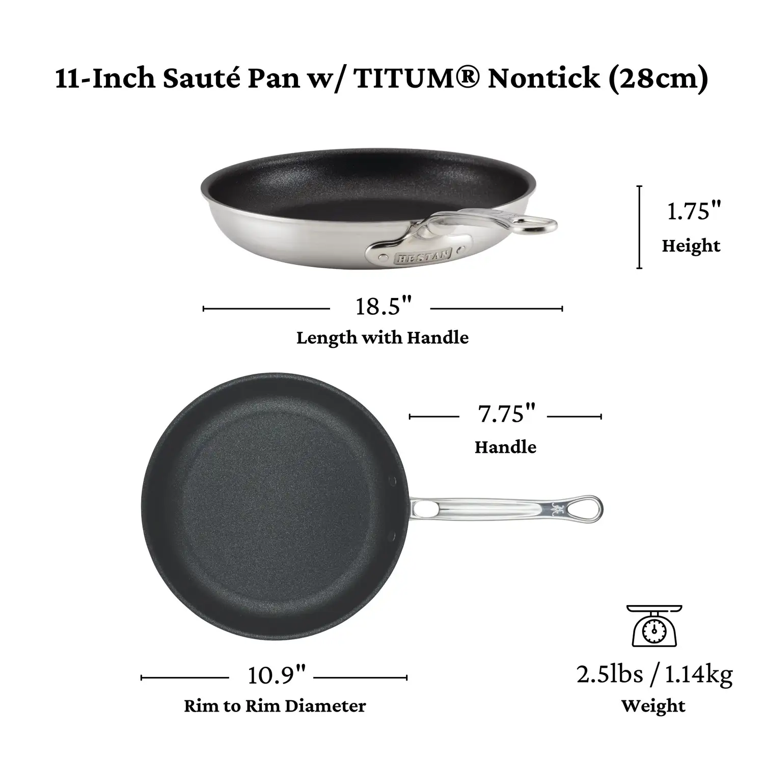 Commercial Clad Stainless Steel TITUMĀ® Nonstick Skillets Small (8.5-Inch) 31027