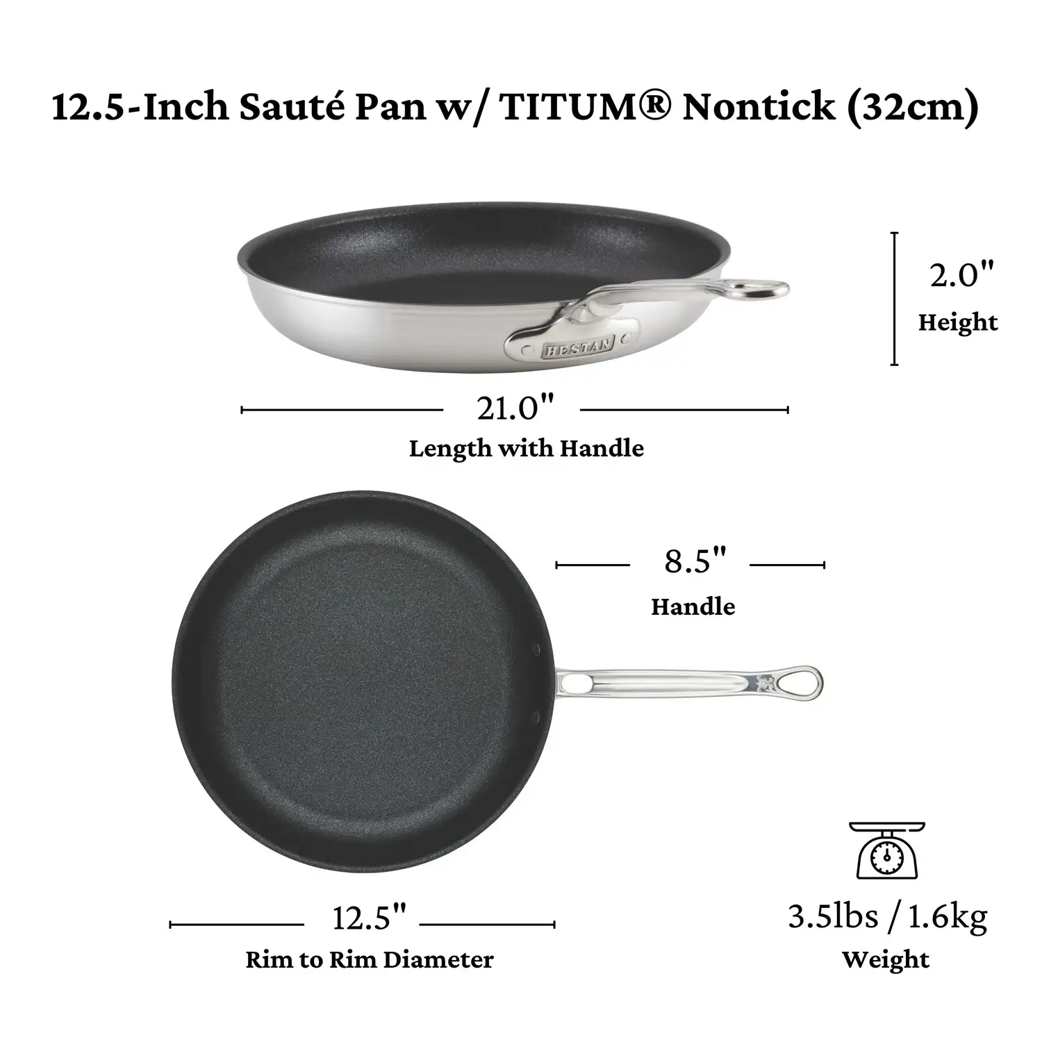 Commercial Clad Stainless Steel TITUMĀ® Nonstick Skillets Small (8.5-Inch) 31027