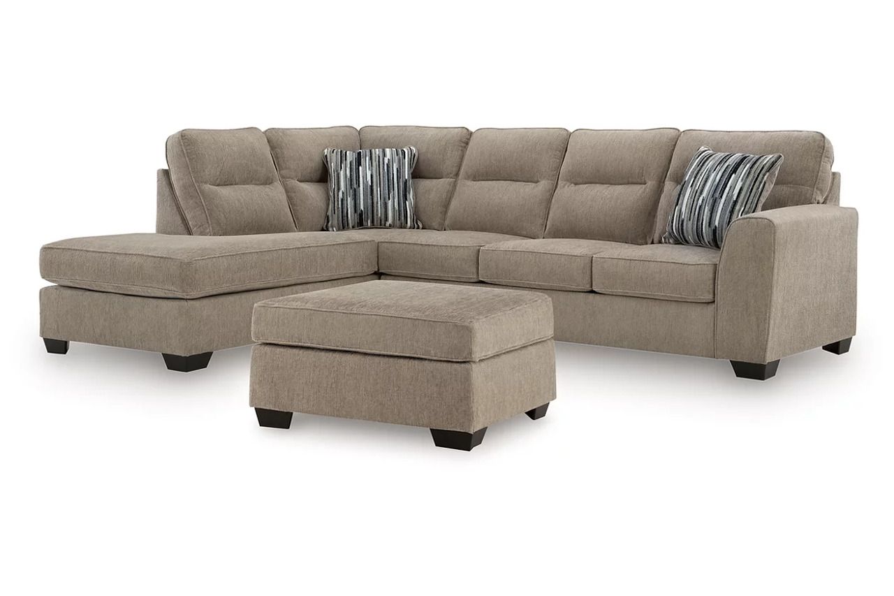 Olten 2-Piece Sectional with Chaise and Ottoman In Mocha 31304U2