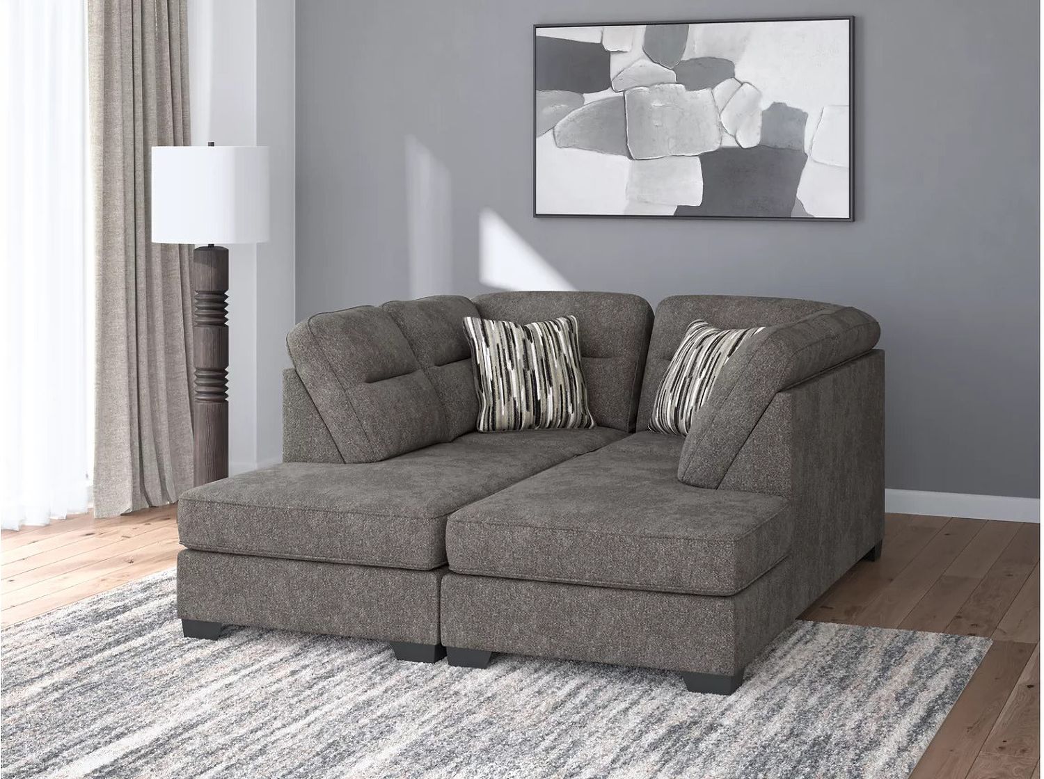 Olten 2-Piece Super Chaise In Graphite 31305S3