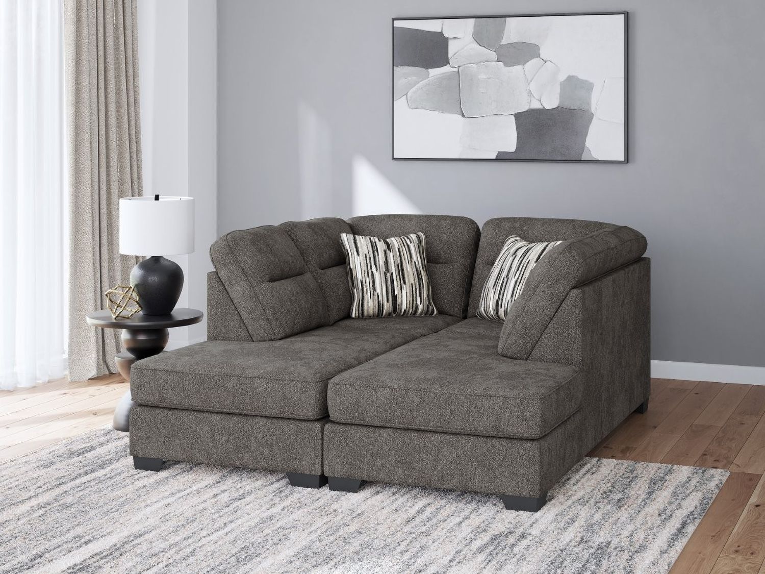 Olten 2-Piece Super Chaise In Graphite 31305S3