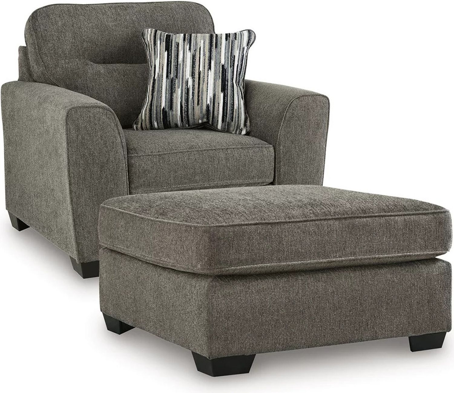 Olten Oversized Chair and Accent Ottoman In Graphite 31305U2