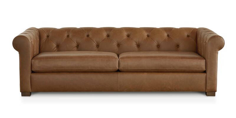Bassett Furniture Jamestown Leather Sofa Brown 313362L61 Picture 1