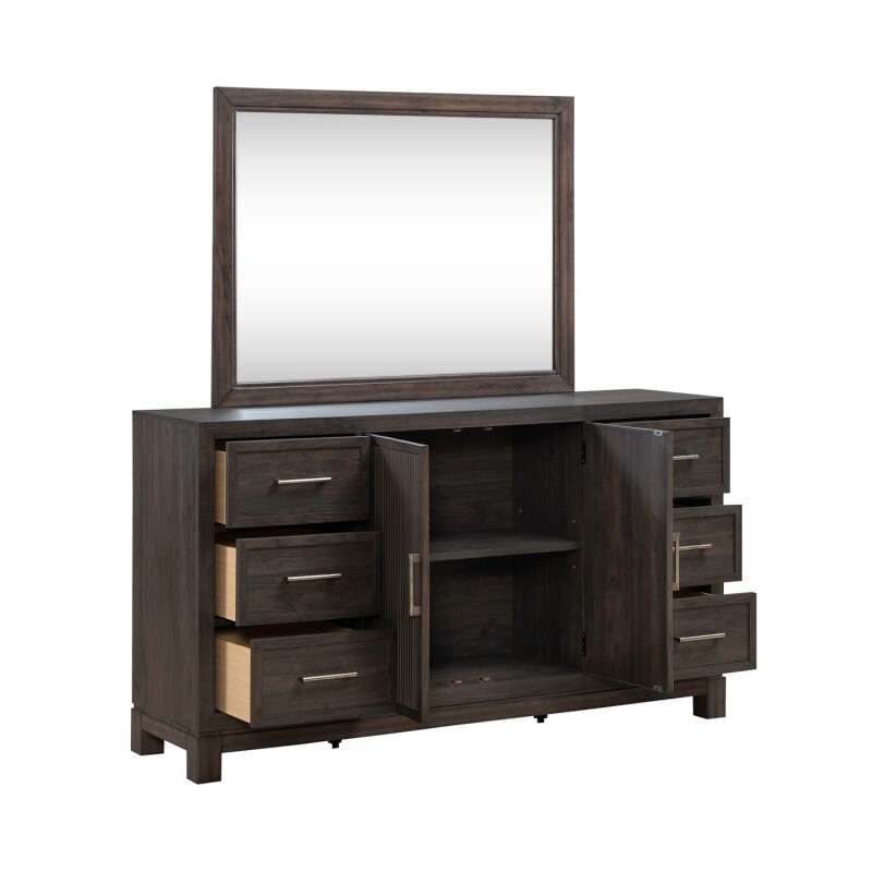 Modern Edge Dresser & Mirror 313BRDM