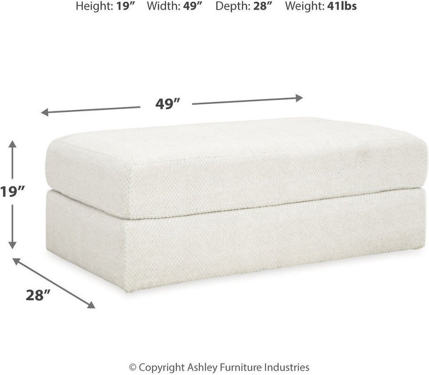 Karinne Oversized Accent Ottoman In Linen 3140308