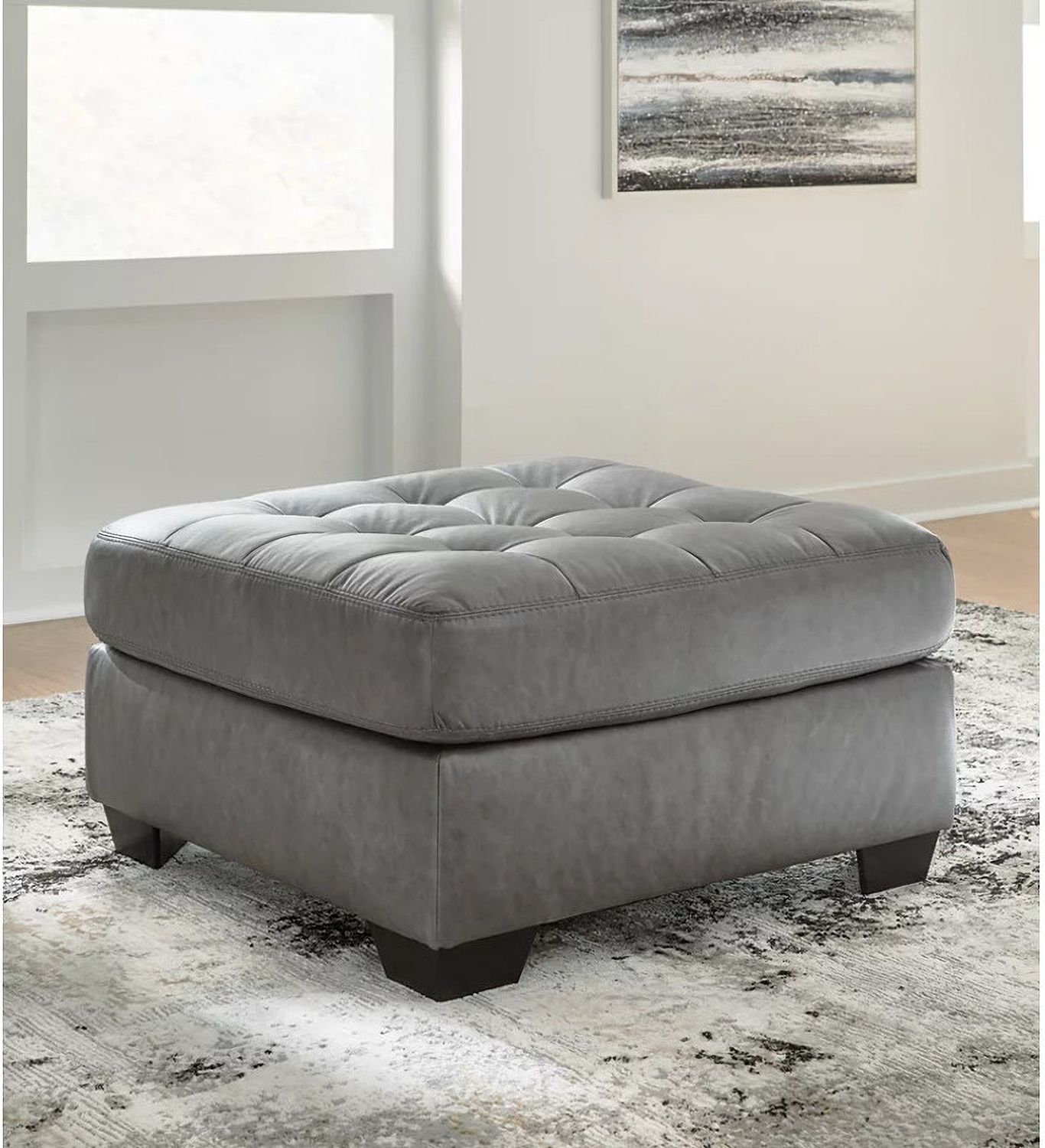 Clairette Court Oversized Accent Ottoman In Alloy 3150308