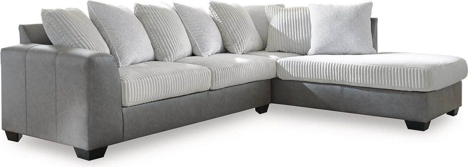 Clairette Court 2-Piece Sectional With RAF Chaise In Alloy 31503S2