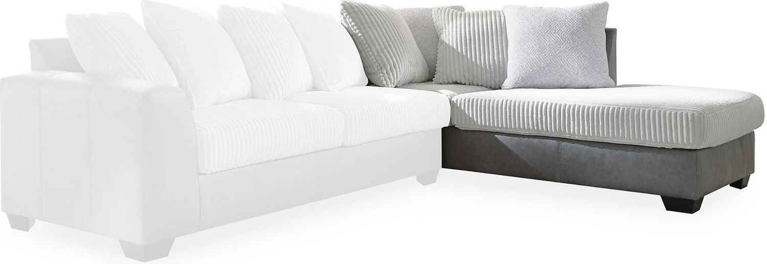 Clairette Court 2-Piece Sectional With RAF Chaise In Alloy 31503S2