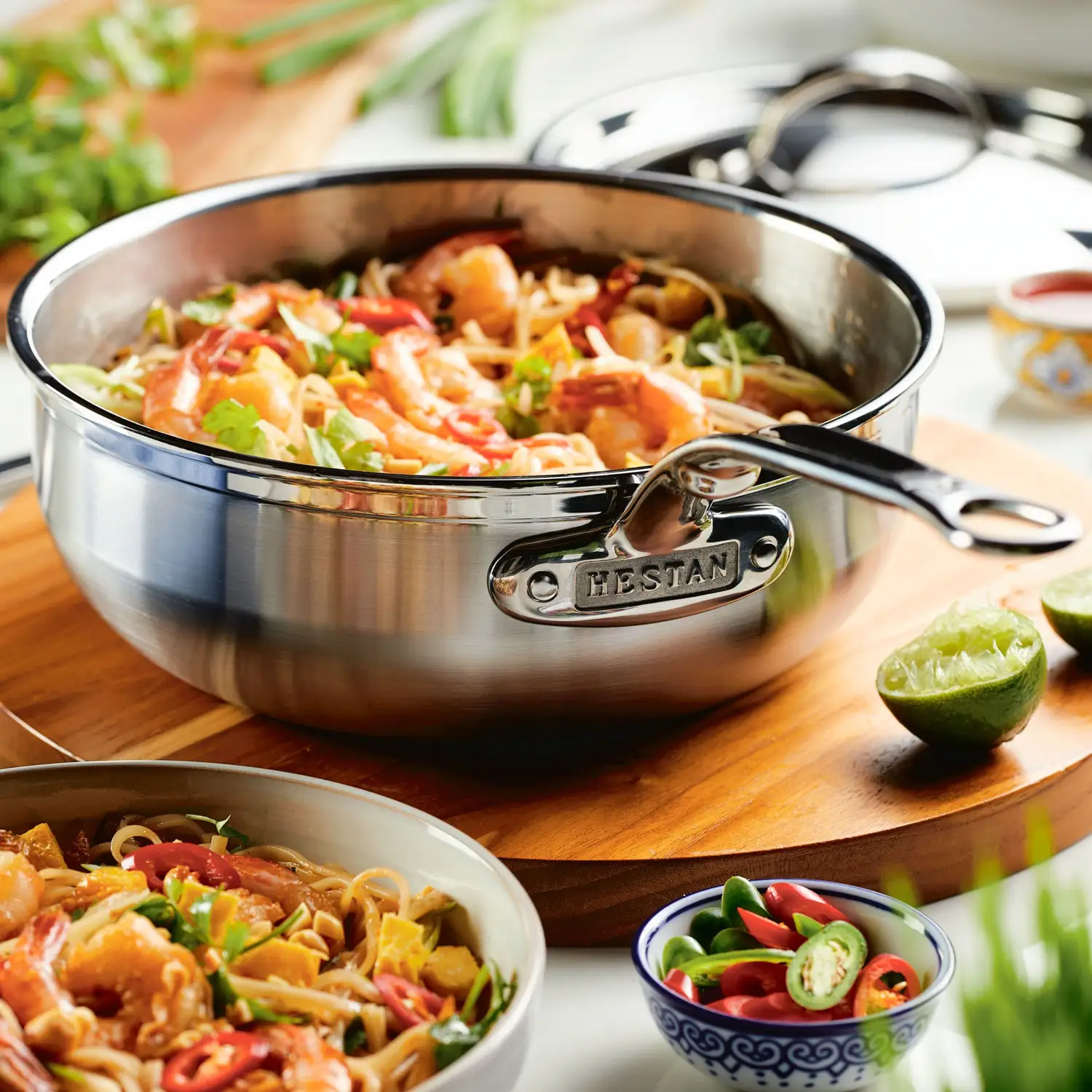 Brushed Clad Stainless Steel Essential Pans with Lid 3.5-Quart 31646
