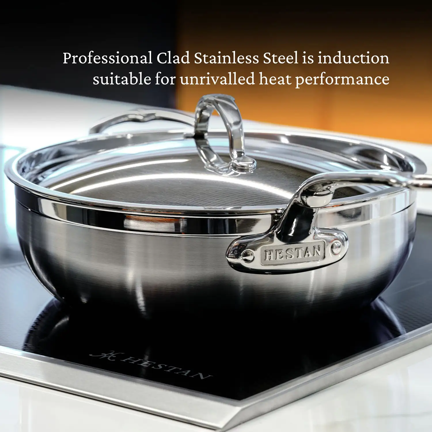 Brushed Clad Stainless Steel Essential Pans with Lid 3.5-Quart 31646