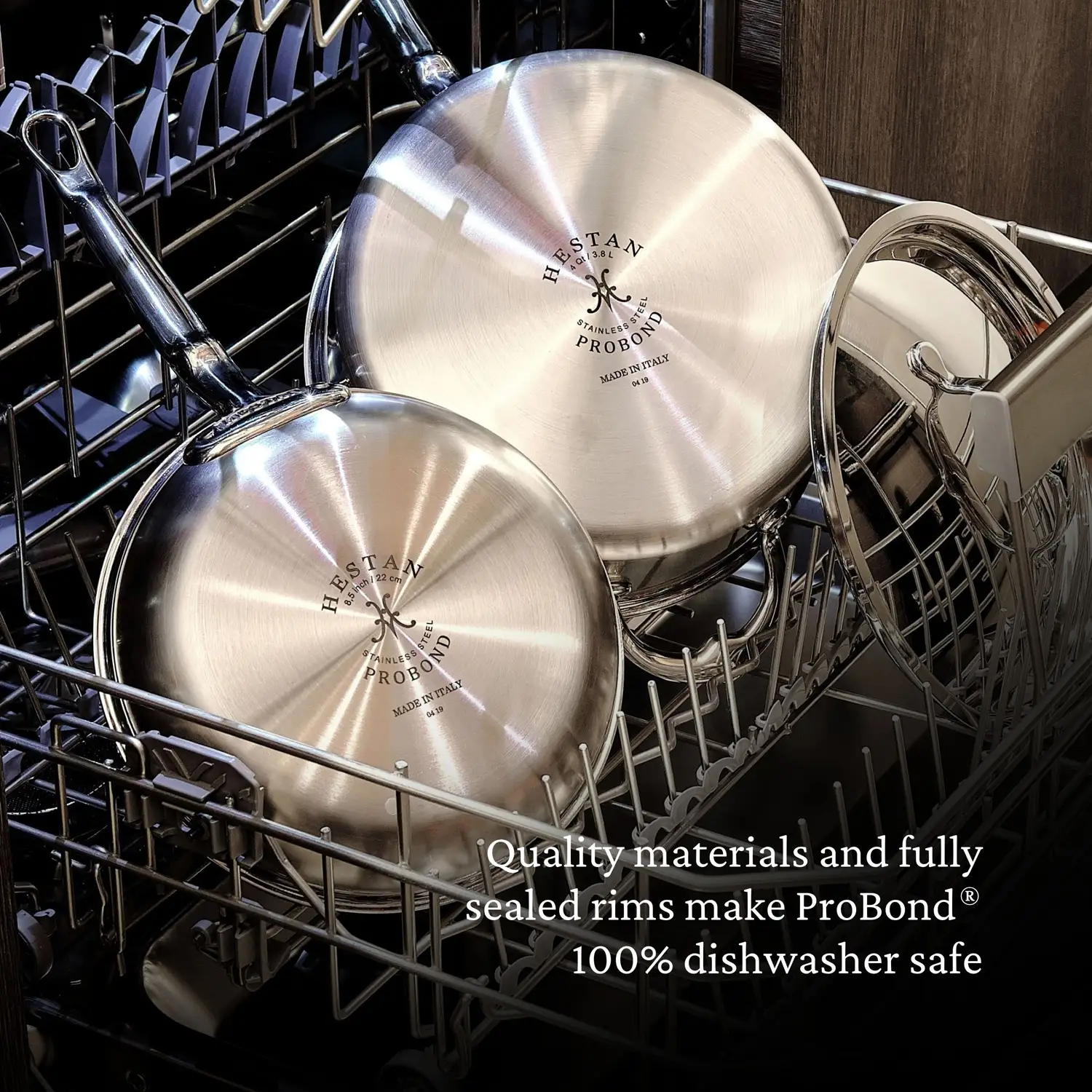 Brushed Clad Stainless Steel Essential Pans with Lid 3.5-Quart 31646