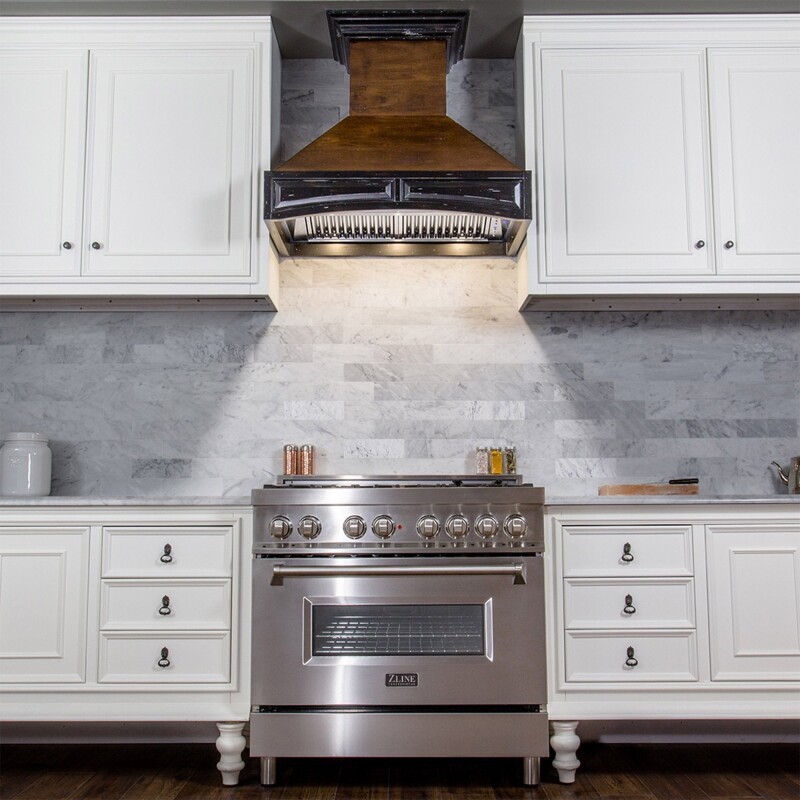 Wooden Wall Mount Range Hood - Includes Dual Remote Motor (321AR-RD) - 42 Inch / 700 321ARRD42