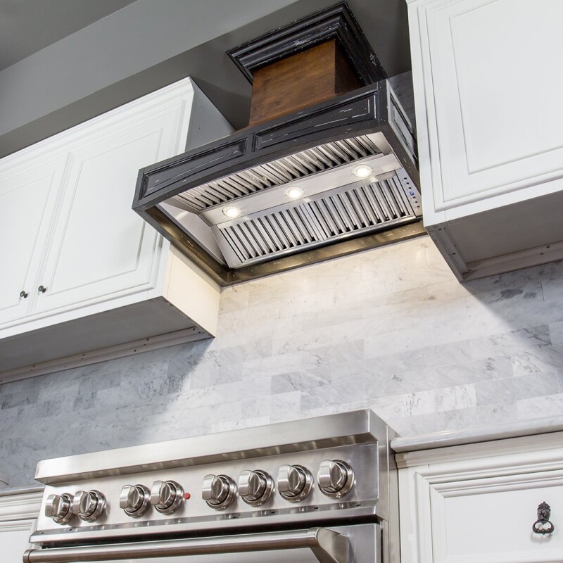Wooden Wall Mount Range Hood - Includes Dual Remote Motor (321AR-RD) - 42 Inch / 700 321ARRD42