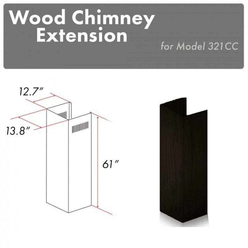 61" Wooden Chimney Extension for Ceilings up to 12.5 ft. 321CCE