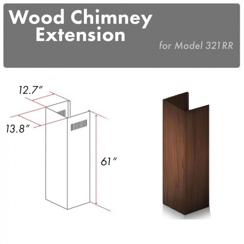 61" Wooden Chimney Extension for Ceilings up to 12.5 ft. 321RRE
