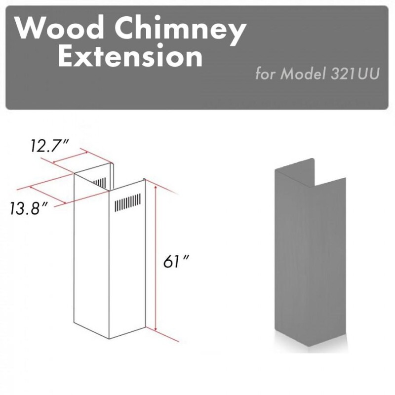 61" Wooden Chimney Extension for Ceilings up to 12.5 ft. 321UUE