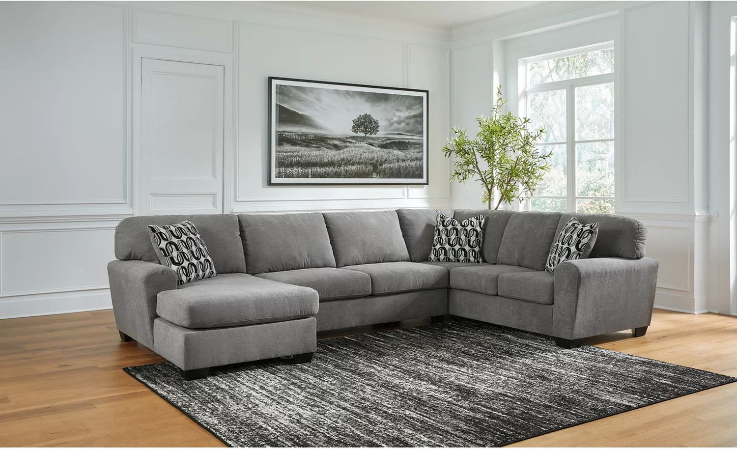 Birkdale Court 3-Piece Sectional With LAF Chaise In Gray 32402S1