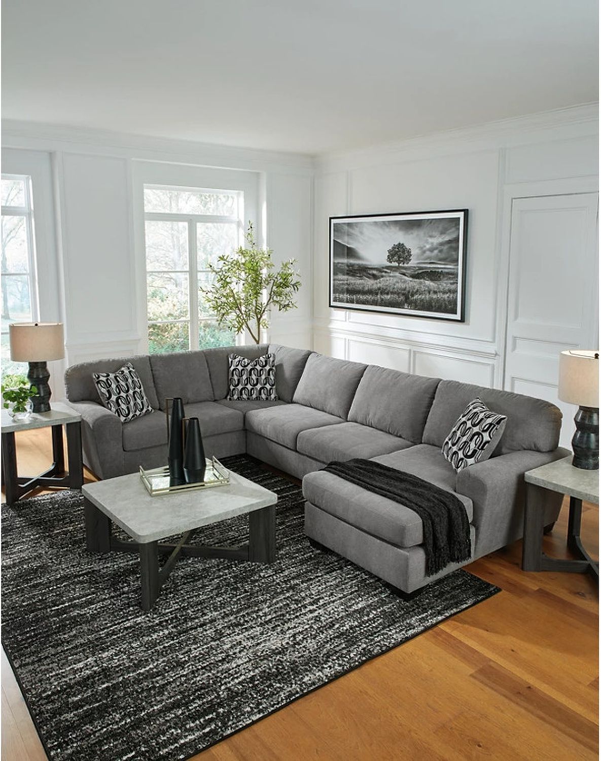 Birkdale Court 3-Piece Sectional With RAF Chaise In Gray 32402S2