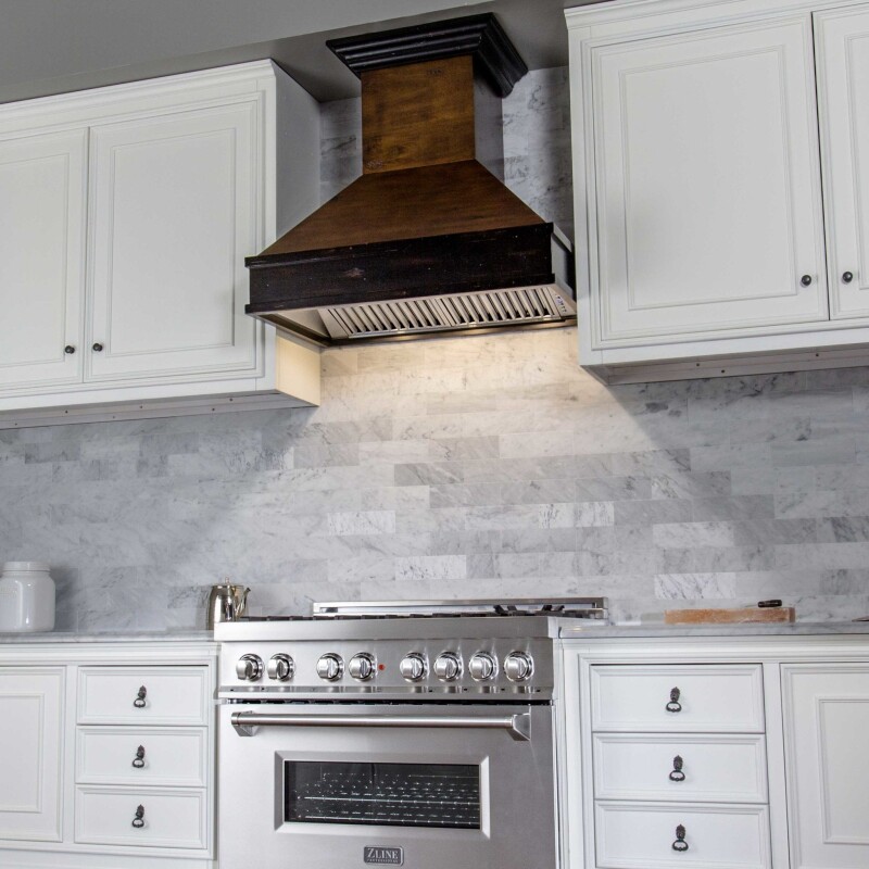 36" Ducted Wooden Wall Mount Range Hood and Hamilton - 36 inch 329AH36