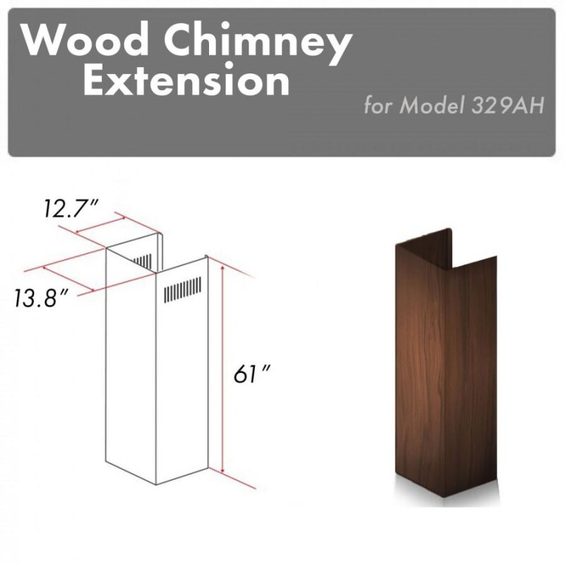 61" Wooden Chimney Extension for Ceilings up to 12.5 ft. 329AHE