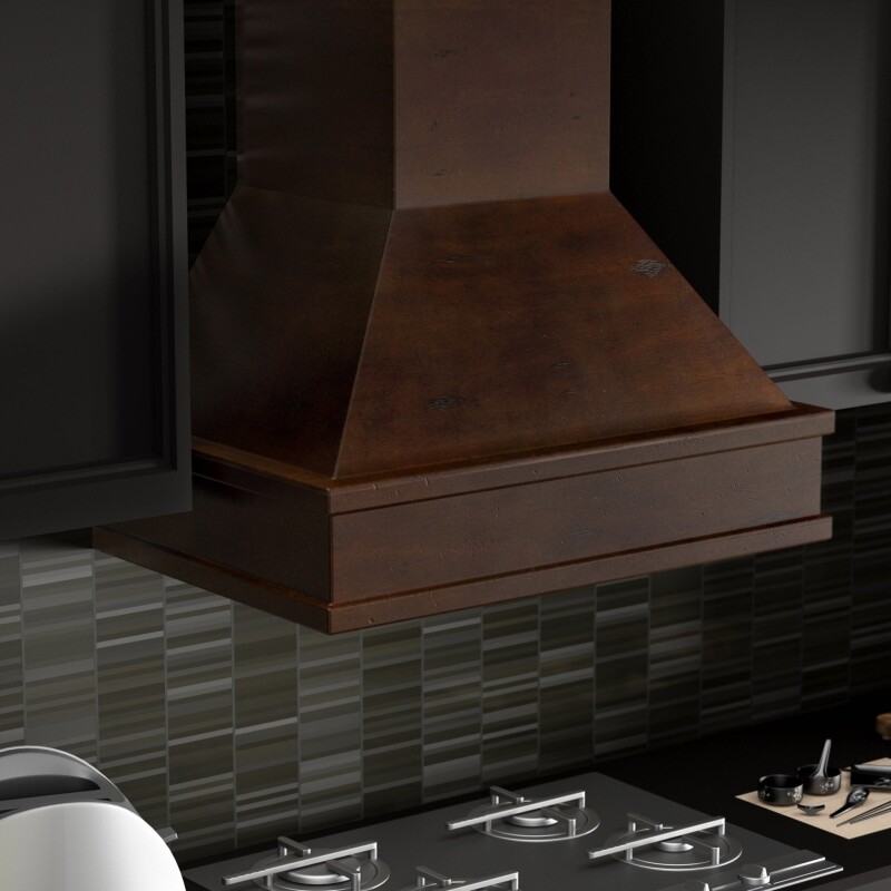 36" Wooden Wall Mount Range Hood and Hamilton - Includes Single Remote Motor - 36 Inch / 400 329WHRS36400