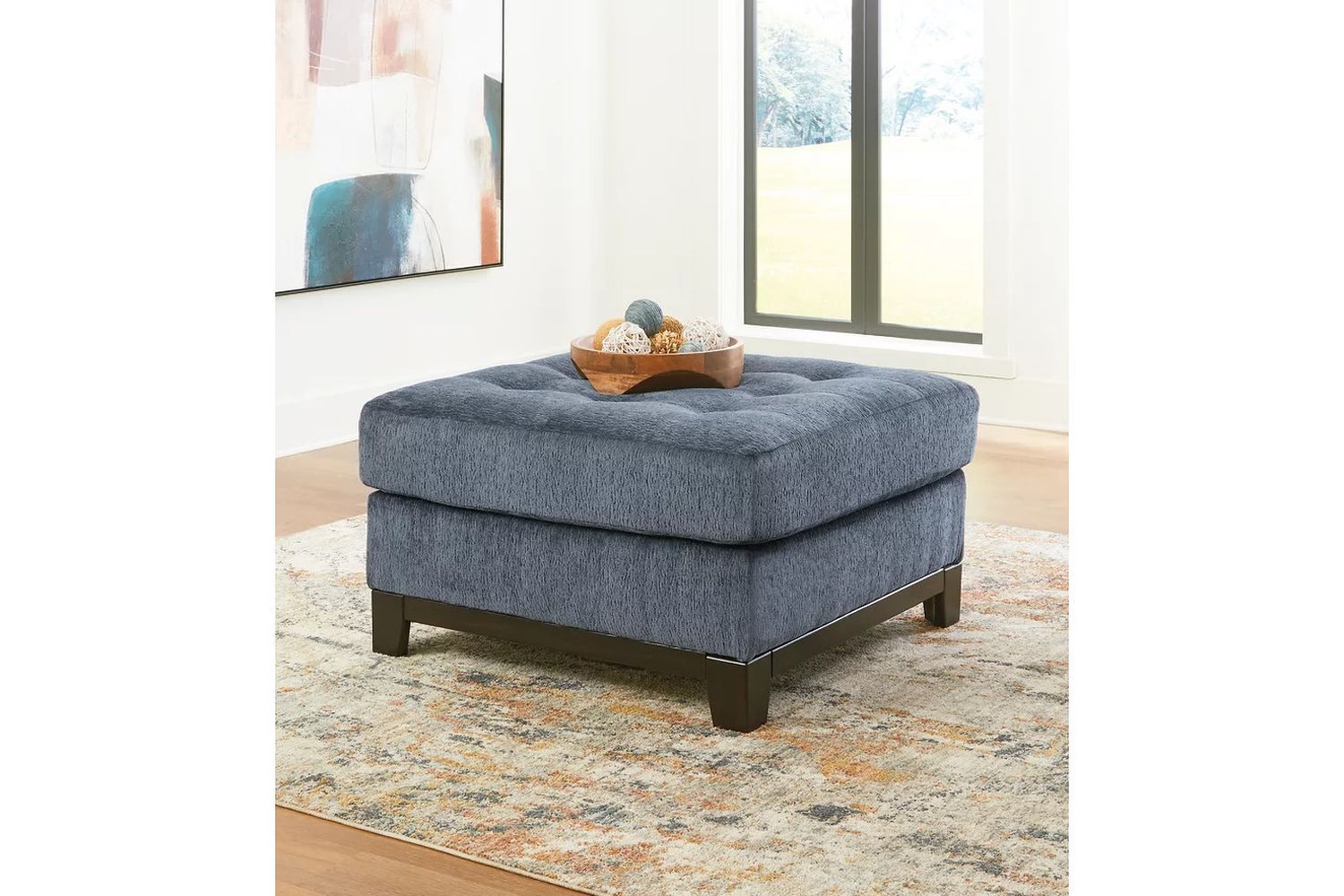 Maxon Place Oversized Accent Ottoman In Navy 3300308