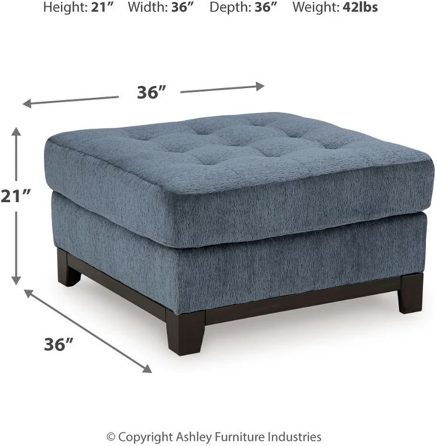 Maxon Place Oversized Accent Ottoman In Navy 3300308
