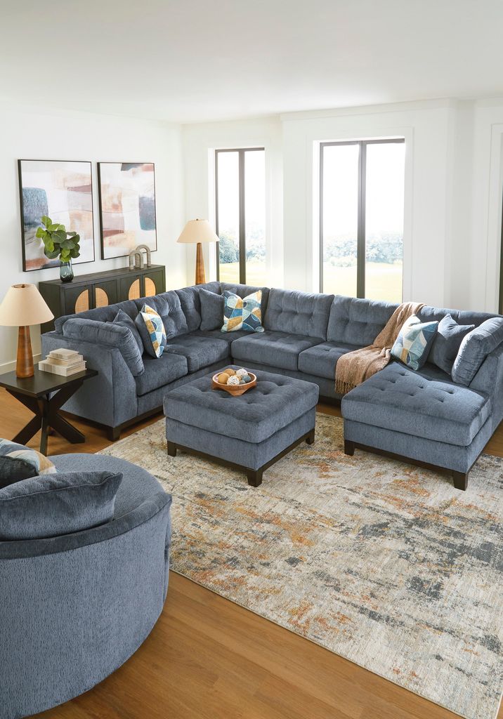 Maxon Place Oversized Accent Ottoman In Navy 3300308