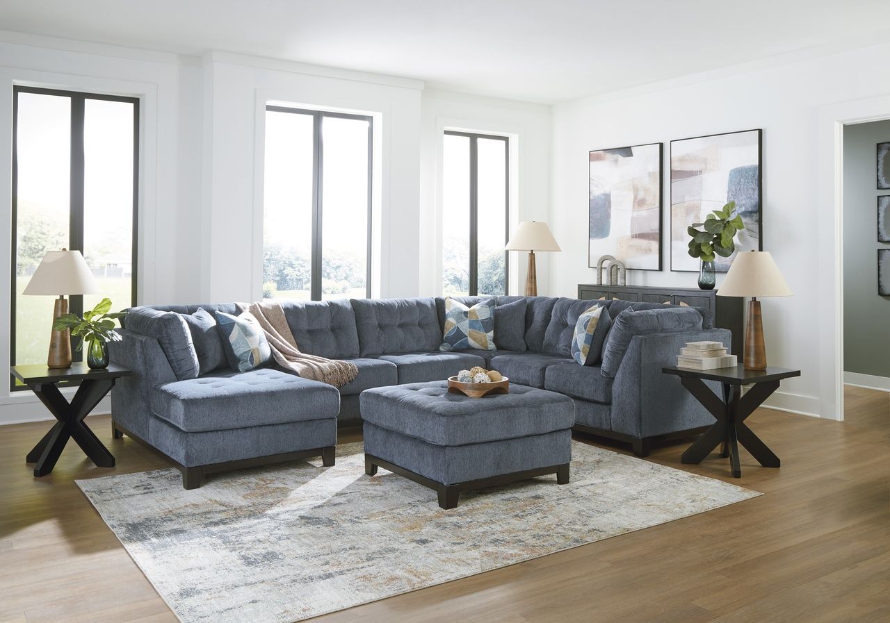 Maxon Place Oversized Accent Ottoman In Navy 3300308