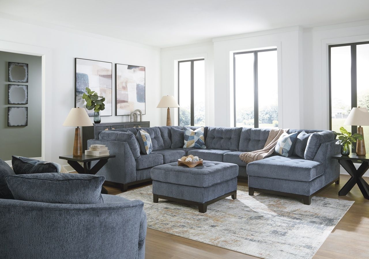 Maxon Place Oversized Accent Ottoman In Navy 3300308