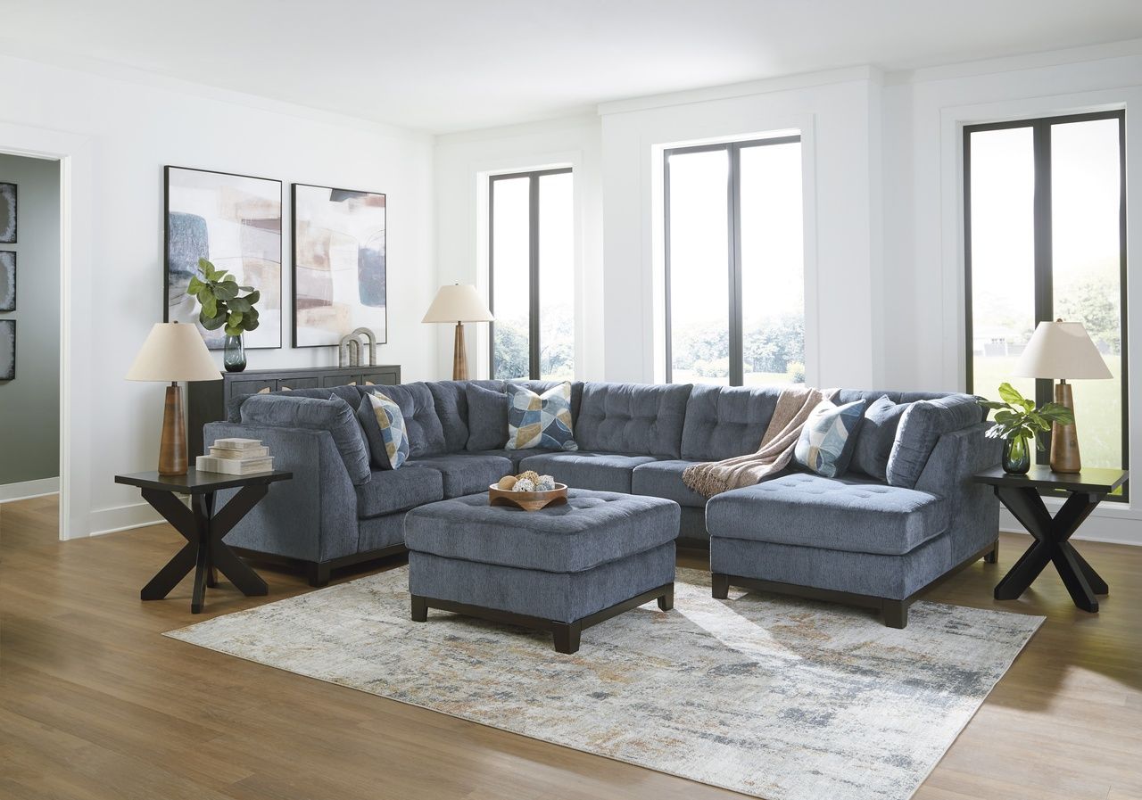 Maxon Place Oversized Accent Ottoman In Navy 3300308