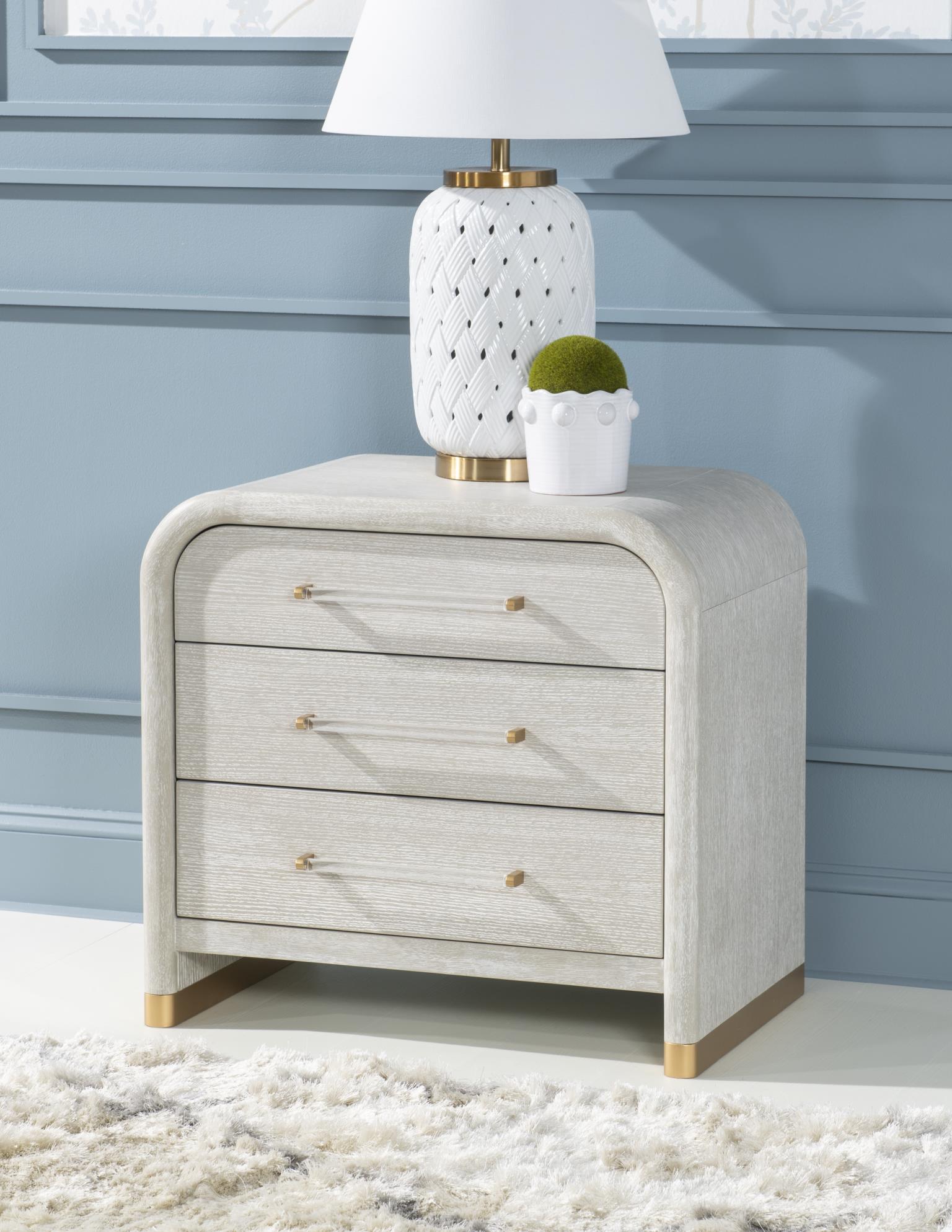 3300 Miramar BR Oyster Three Drawer Nightstand 33003100