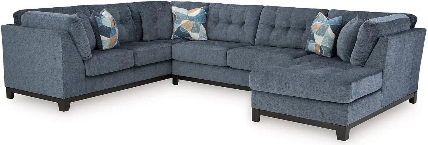 Maxon Place 3-Piece Sectional with Chaise In Navy 33003S2