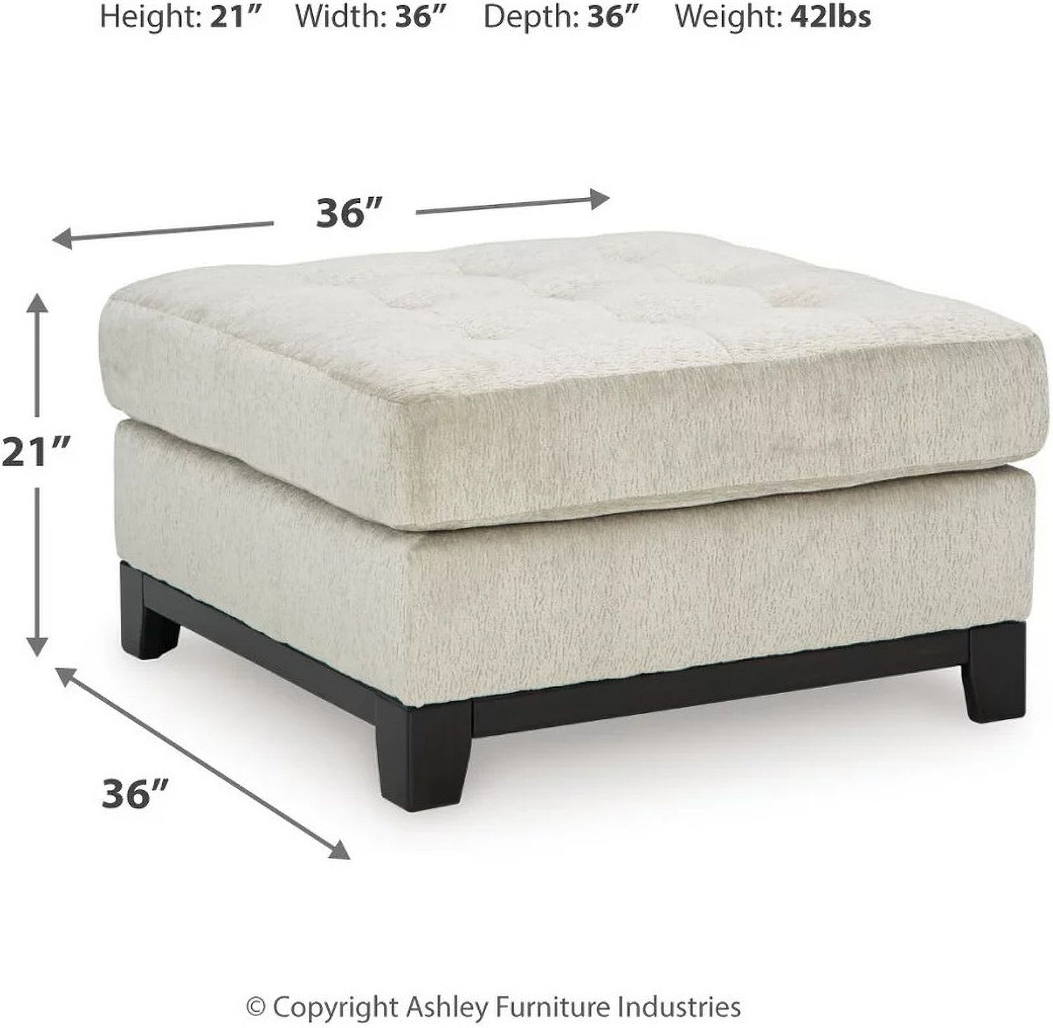 Maxon Place Oversized Accent Ottoman In Stone 3300408