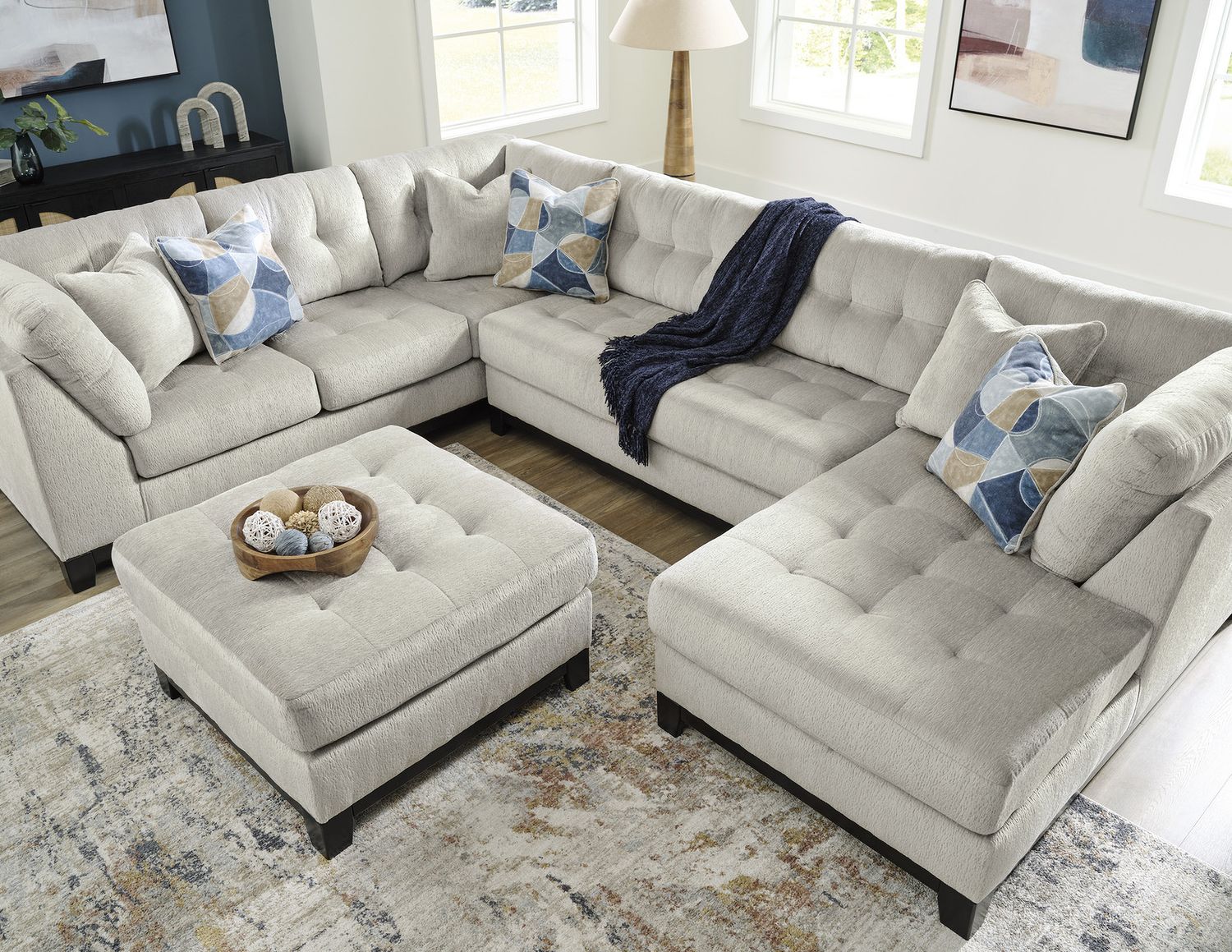 Maxon Place Oversized Accent Ottoman In Stone 3300408