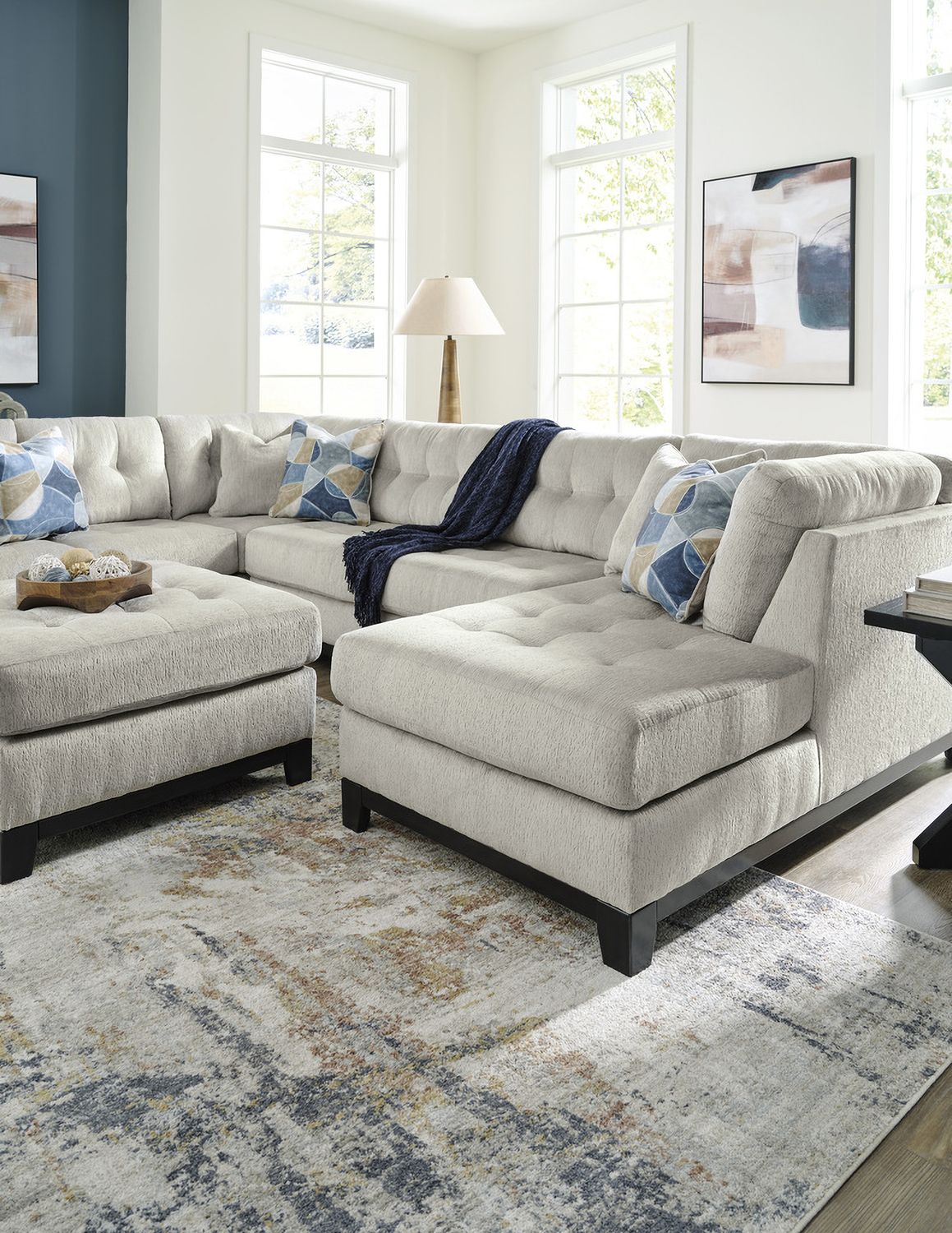 Maxon Place Oversized Accent Ottoman In Stone 3300408