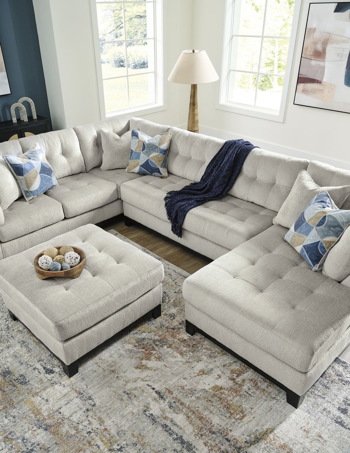 Maxon Place Oversized Accent Ottoman In Stone 3300408