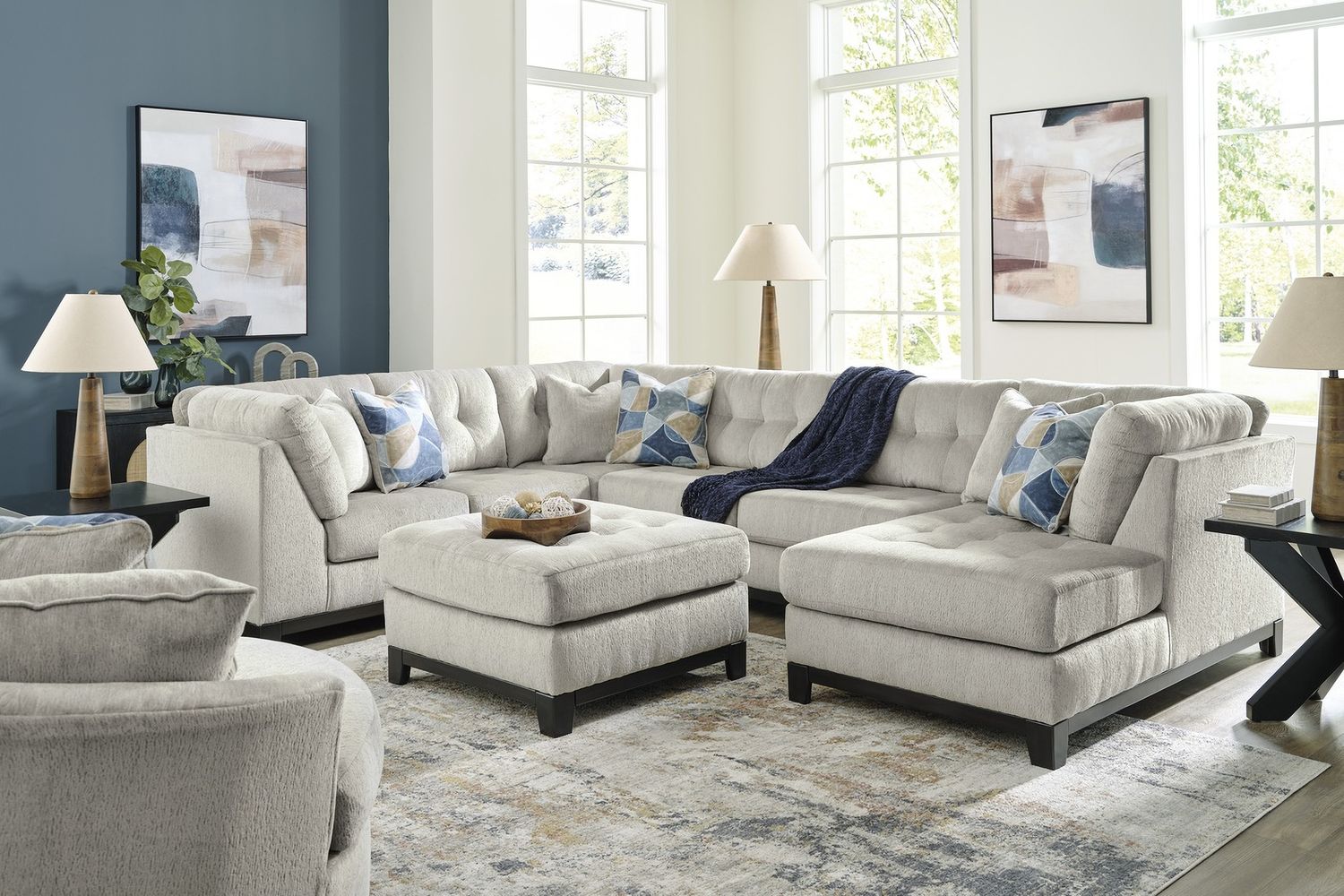 Maxon Place Oversized Accent Ottoman In Stone 3300408