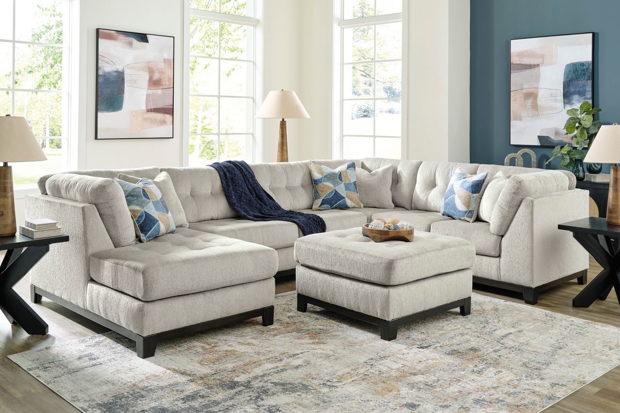 Maxon Place 3-Piece Sectional with Chaise In Stone 33004S1