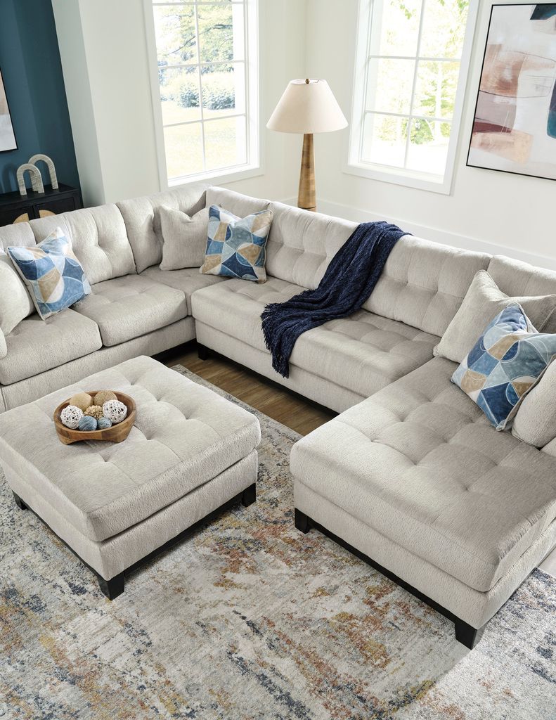 Maxon Place 3-Piece Sectional with Chaise In Stone 33004S1