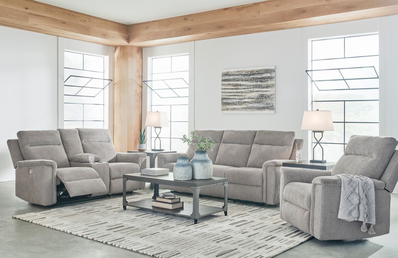 Barnsana Power Reclining Sofa In Ash 3320187