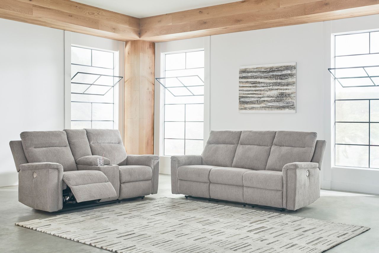 Barnsana Power Reclining Sofa In Ash 3320187