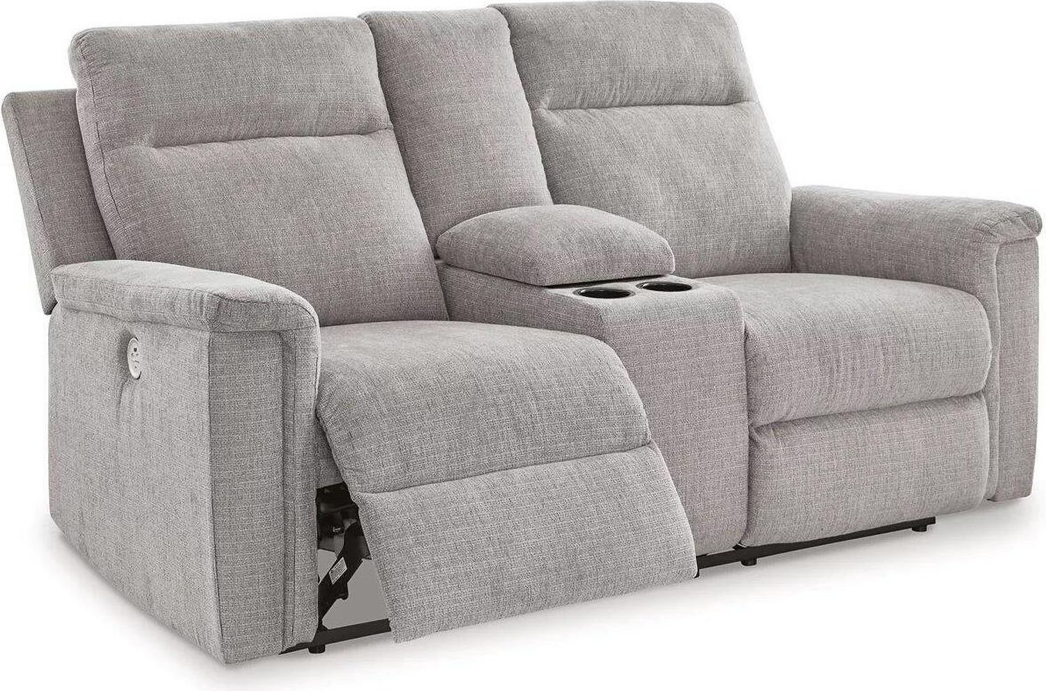 Barnsana Power Reclining Loveseat with Console In Ash 3320196