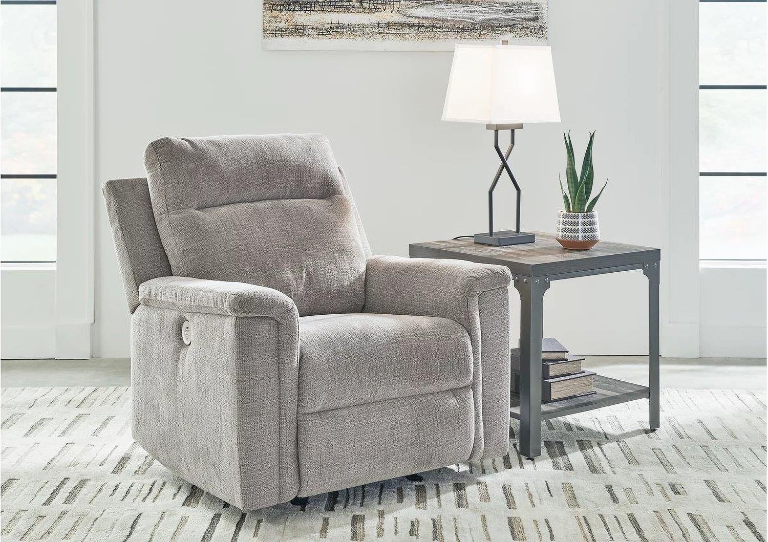Barnsana Power Recliner In Ash 3320198