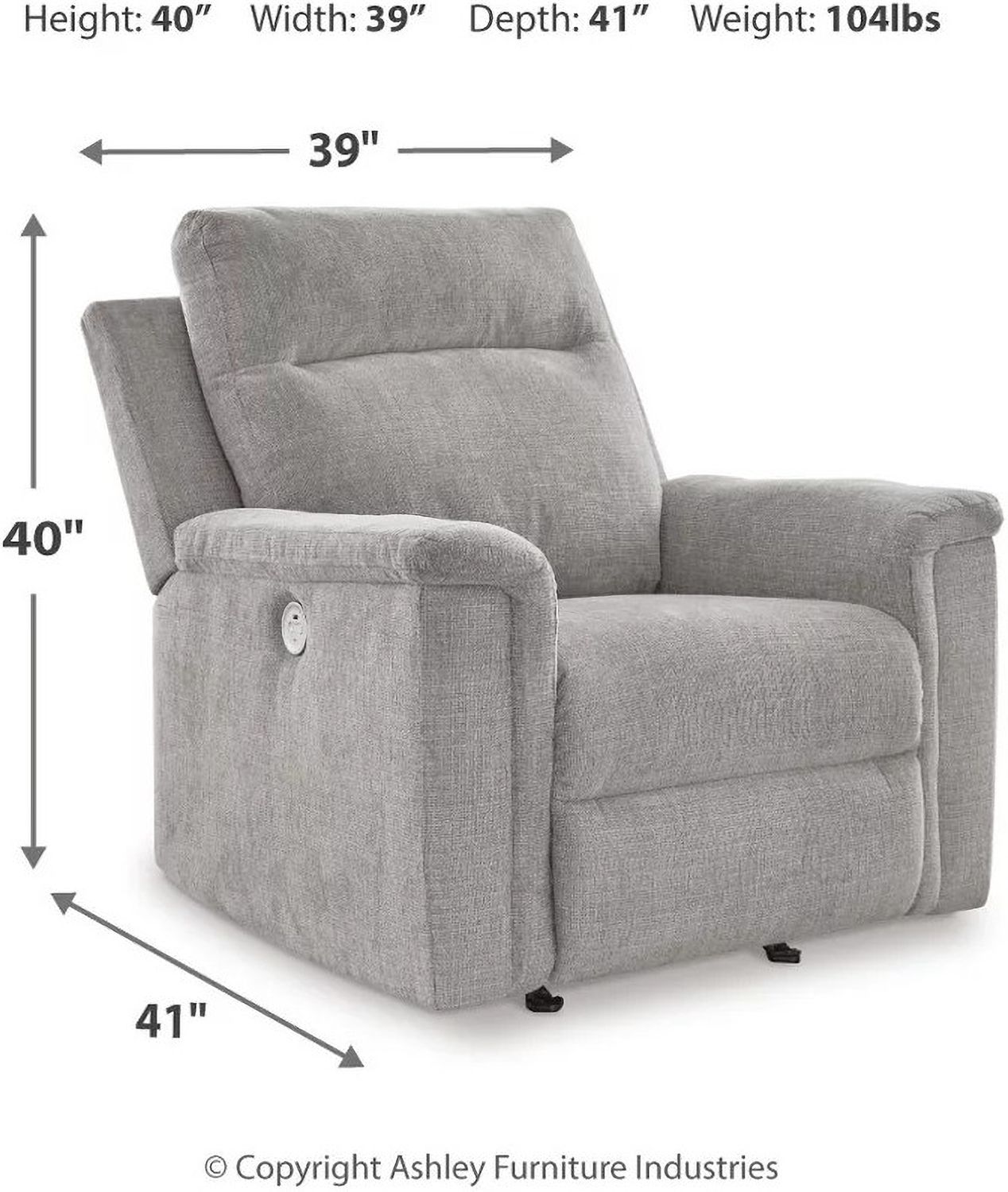 Barnsana Power Recliner In Ash 3320198