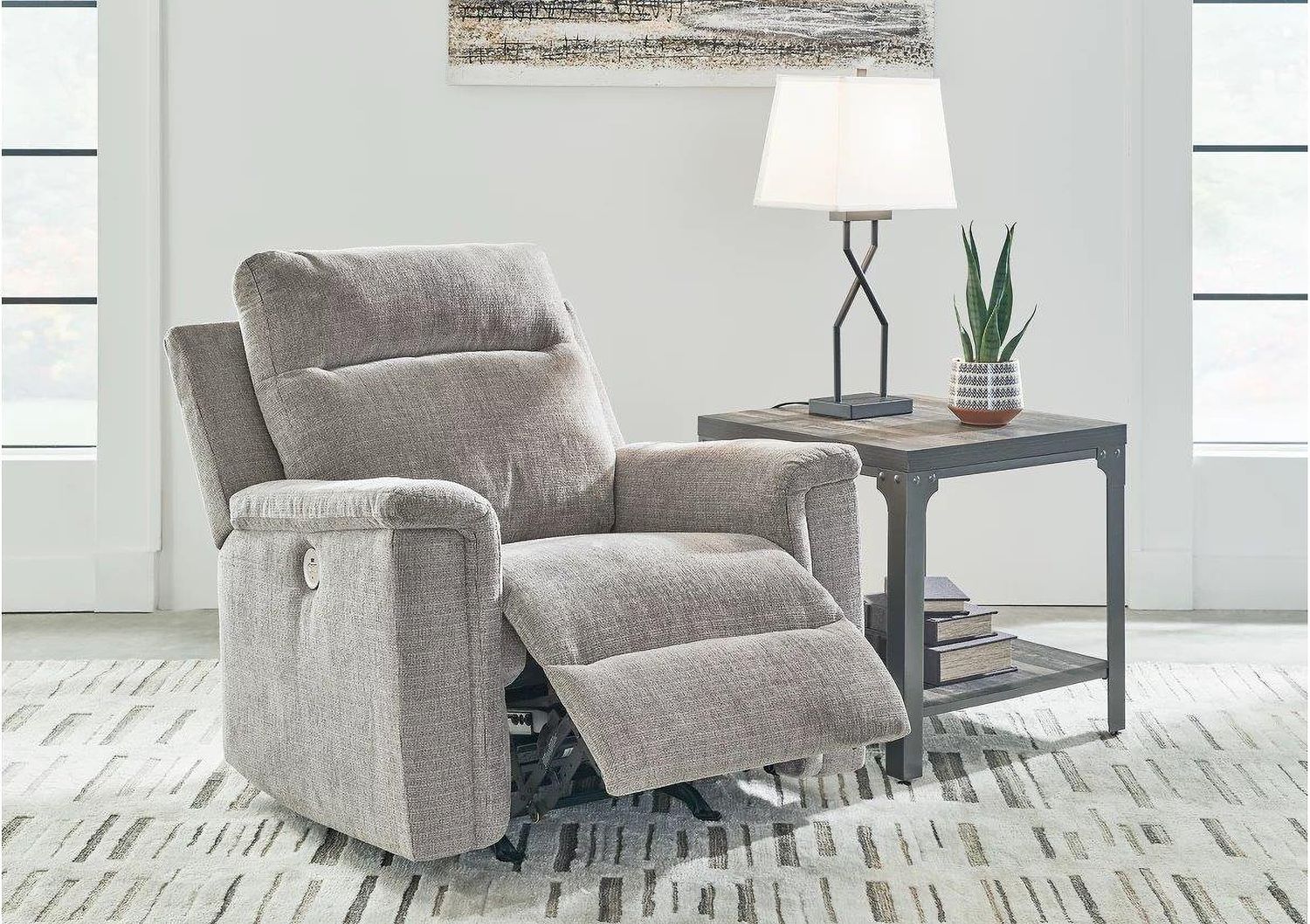 Barnsana Power Recliner In Ash 3320198