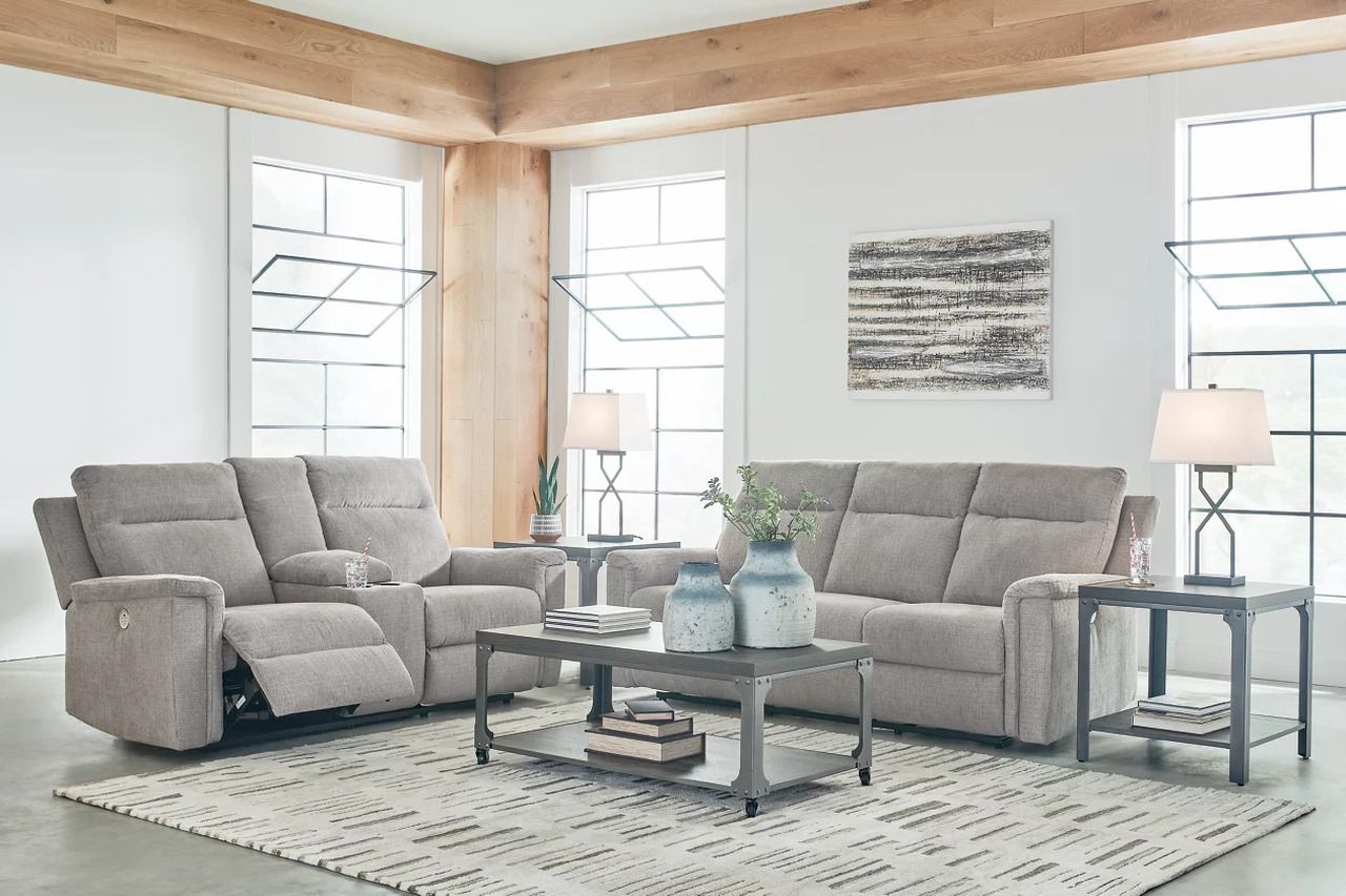 Barnsana Power Reclining Living Room Set In Ash 33201U1